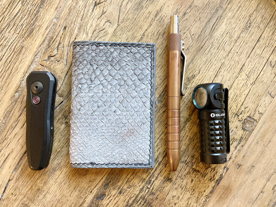 Himalayan Grey Salmon Leather Card Wallet