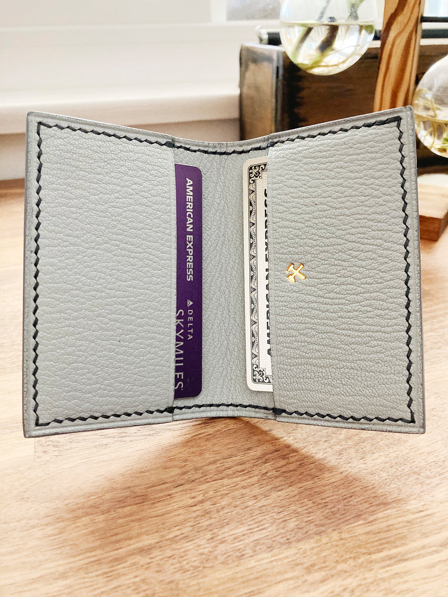 Himalayan Grey Salmon Leather Card Wallet