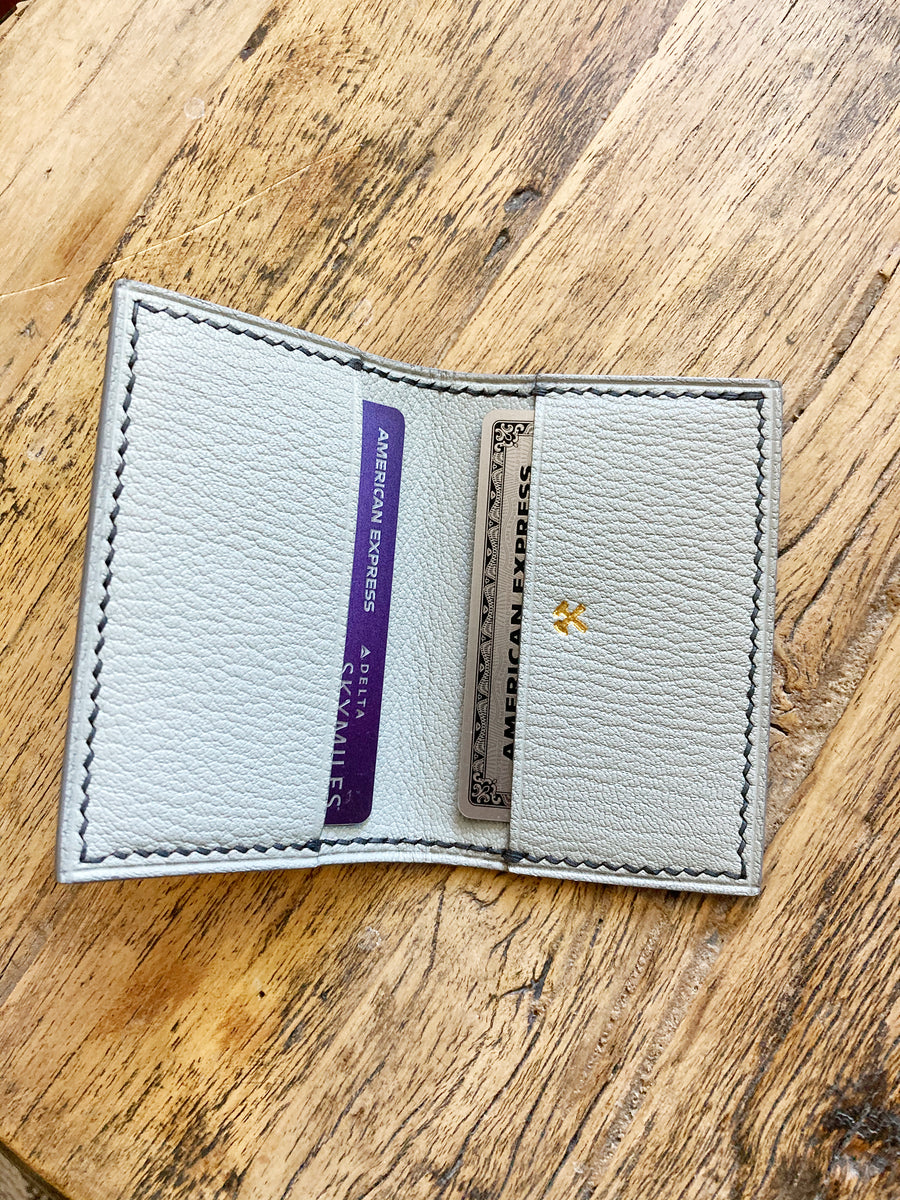Himalayan Grey Salmon Leather Card Wallet