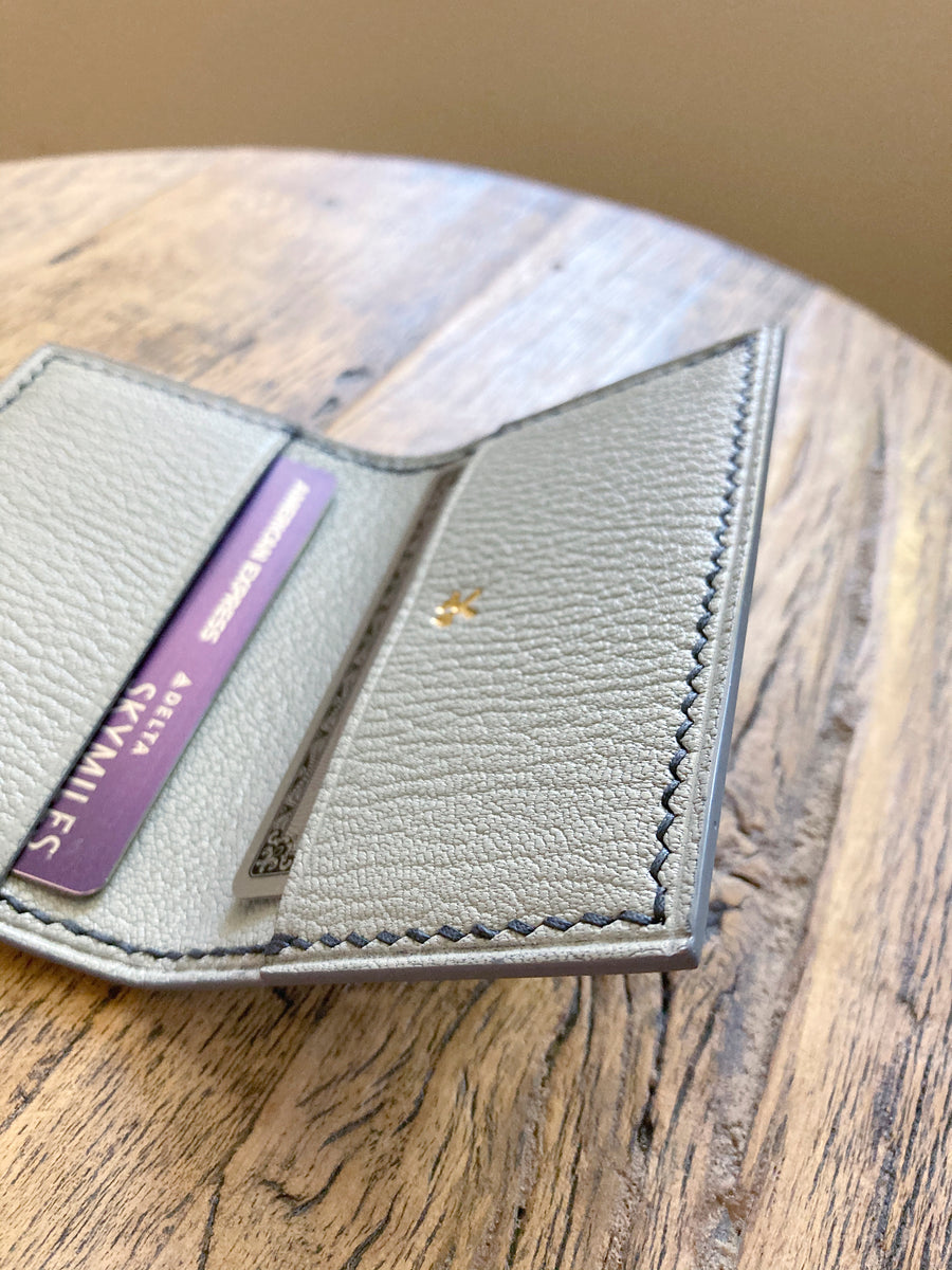 Himalayan Grey Salmon Leather Card Wallet
