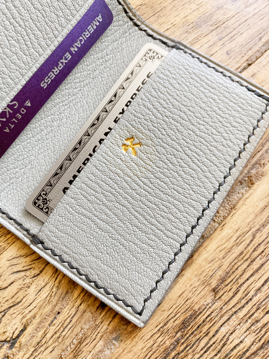 Himalayan Grey Salmon Leather Card Wallet