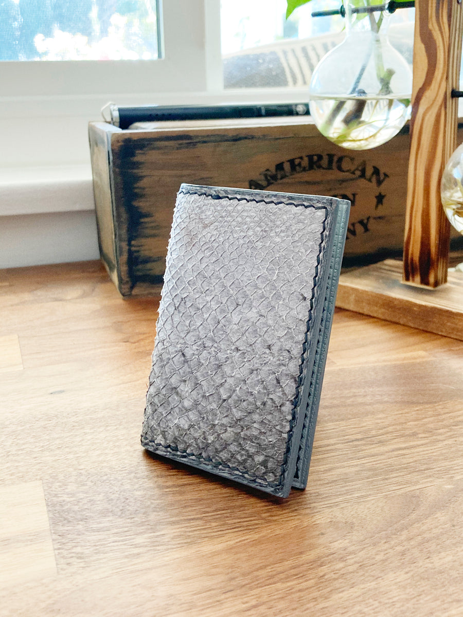 Himalayan Grey Salmon Leather Card Wallet