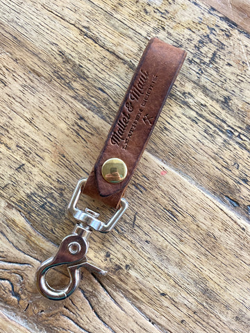 Oiled Brown Leather and Nickel or Brass Hardware Belt Key Holder