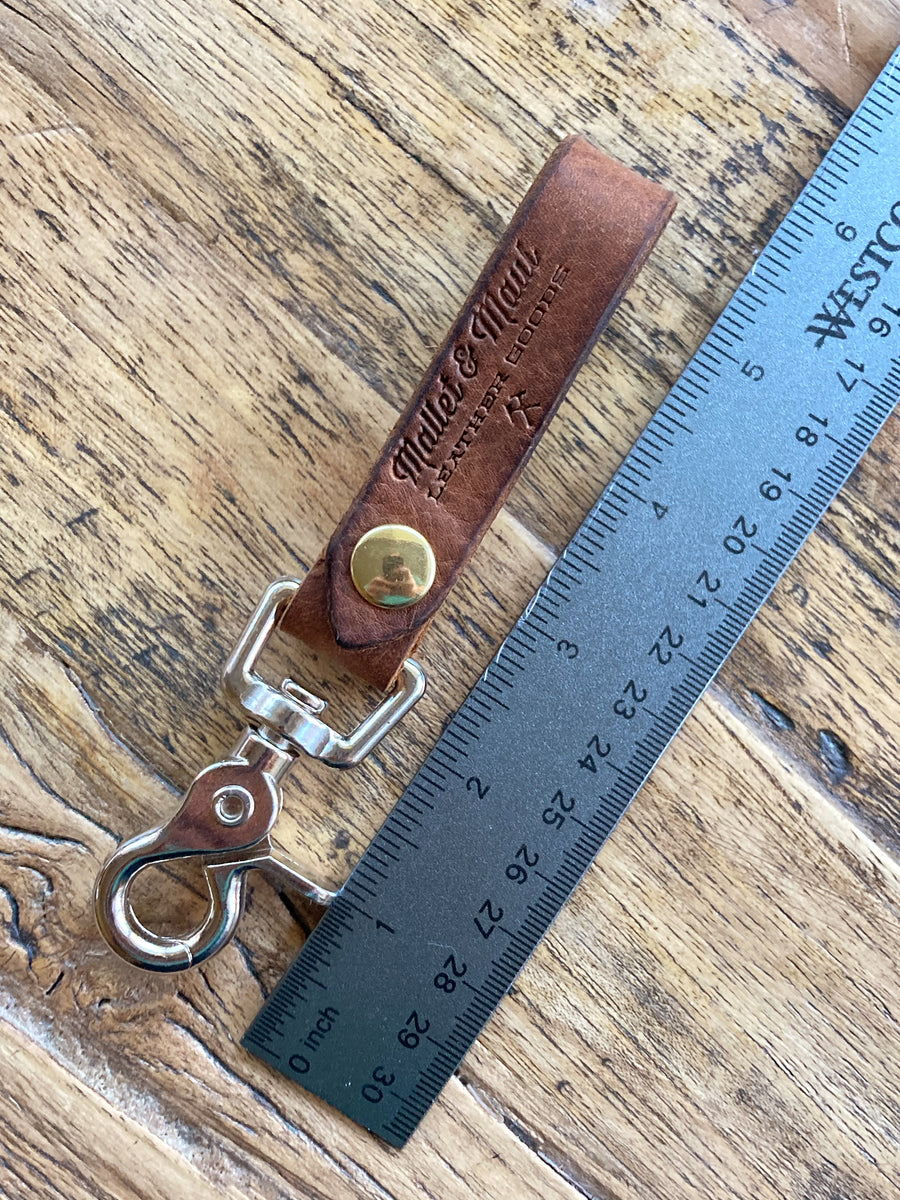 Oiled Brown Leather and Nickel or Brass Hardware Belt Key Holder