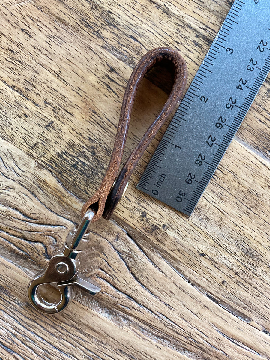 Oiled Brown Leather and Nickel or Brass Hardware Belt Key Holder