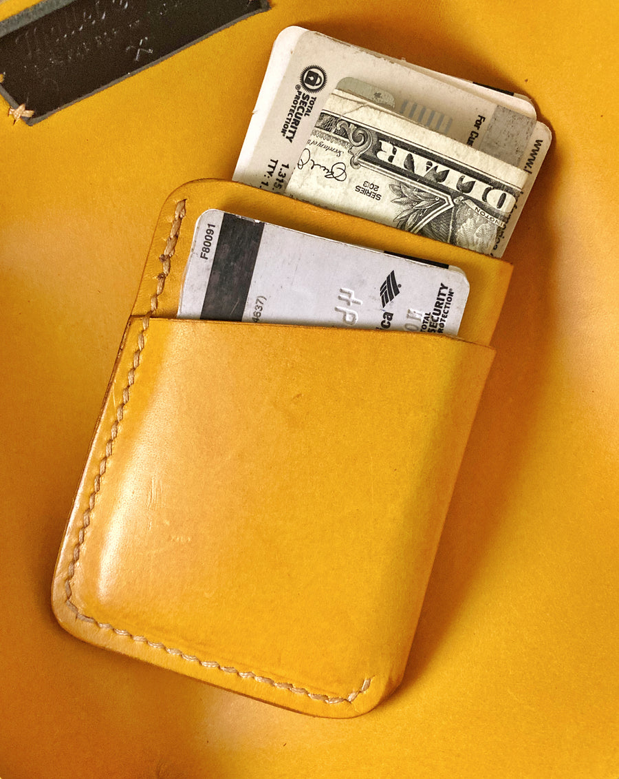 Women's Genuine Leather Slim Wallet - Mariart Elegant Card Holder, 4 Slots, Gold Logo, Small & Compact